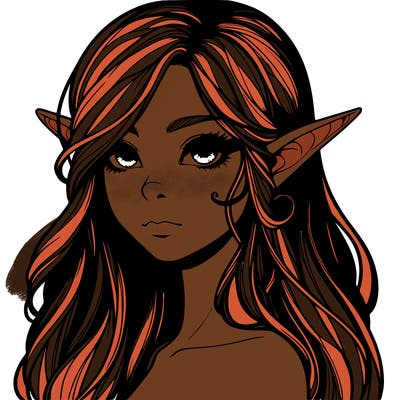 elf girl realistic dark fantasy