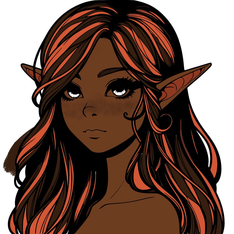 elf girl realistic dark fantasy