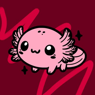 cute easy baby axolotl