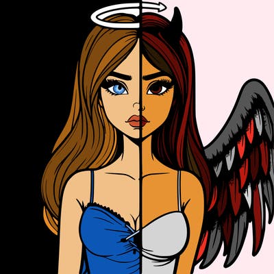 devil vs angel realistic girl