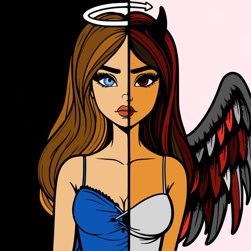 devil vs angel realistic girl