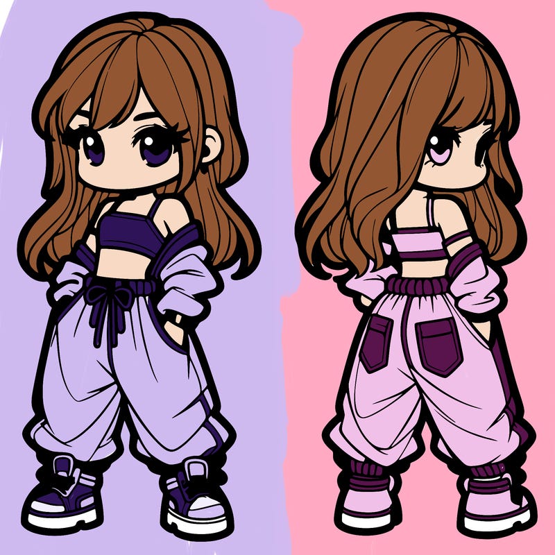 girl in crop top and baggy pants