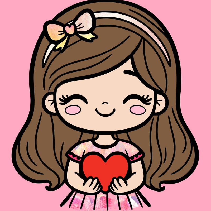 girl with heart in hands