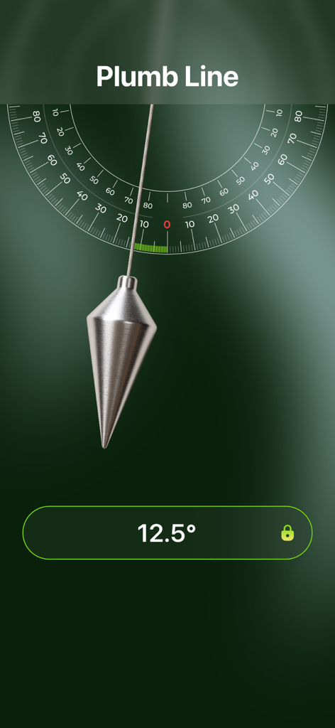 Digital plumb line tool for measuring vertical alignment and angles