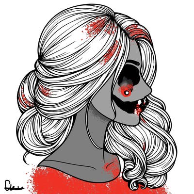 realistic woman's head & hair