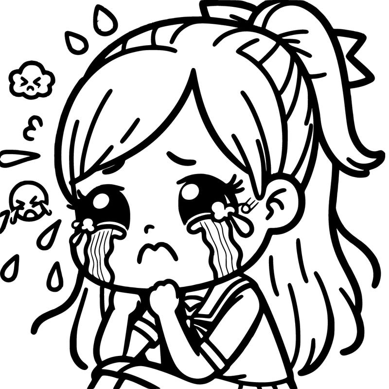 a girl crying with anxiety