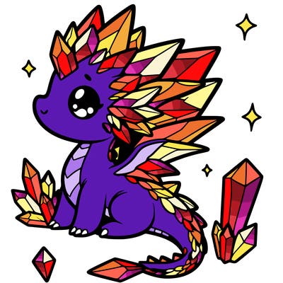 little cute crystal dragon