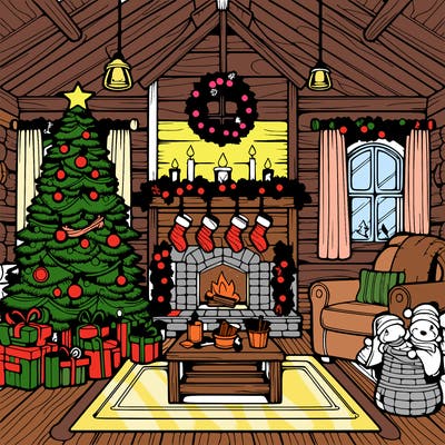christmas house interior