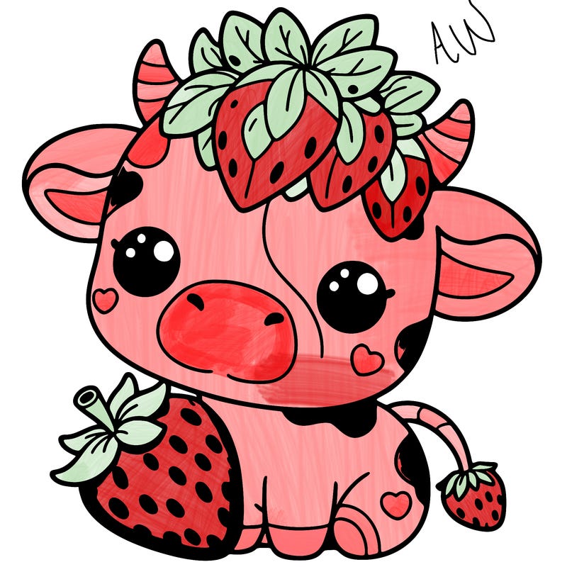 cute strawberry cow
