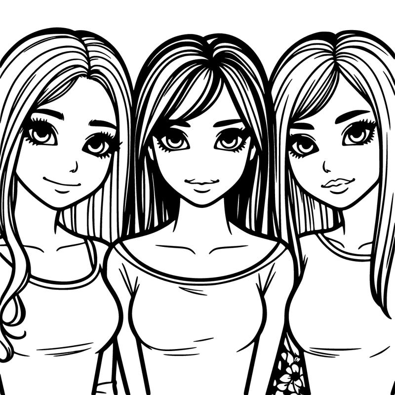 three realistic girls