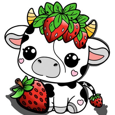 cute strawberry cow