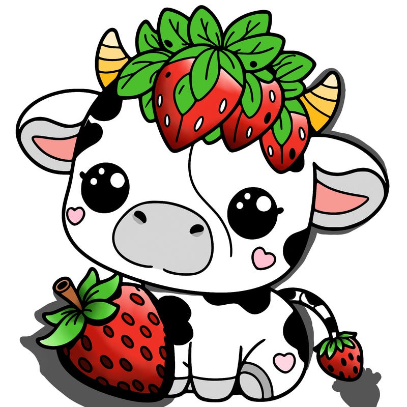 cute strawberry cow