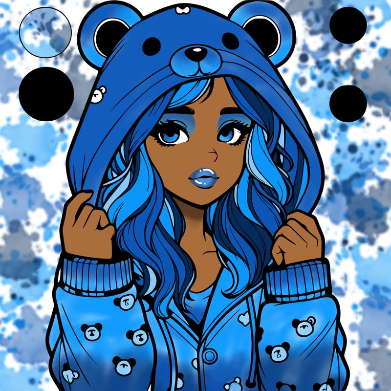 realistic girl in a animal pjs hoodie