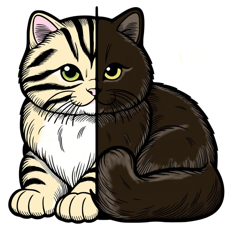 realistic split cat