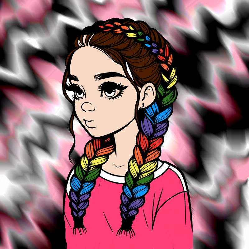 realistic girl with braids