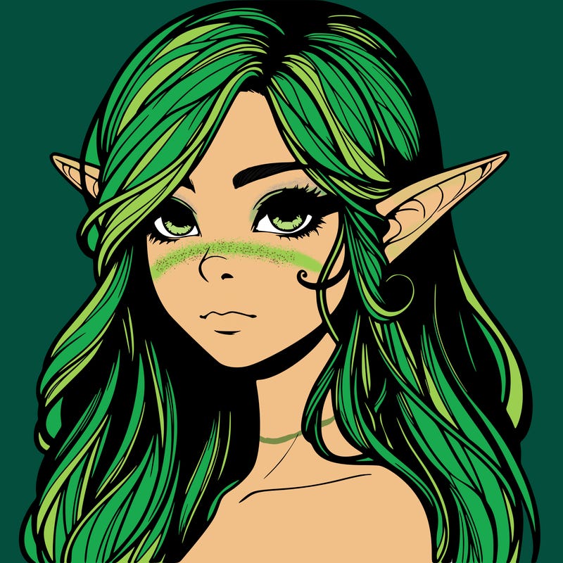 elf girl realistic dark fantasy