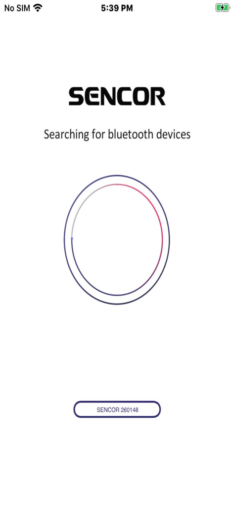 SENCOR SCOOTER - Sencor Scooter app interface searching for and detecting a bluetooth scooter device