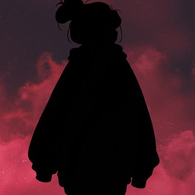 realistic girl with a oversized sweatshirt on and a bun