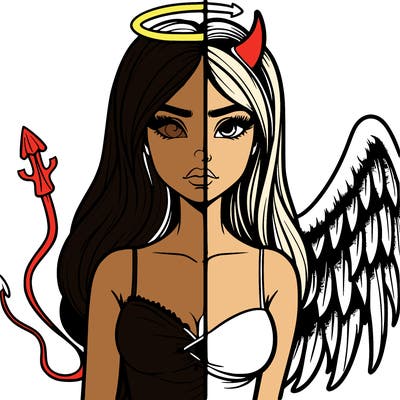 devil vs angel realistic girl