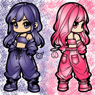 girl in crop top and baggy pants