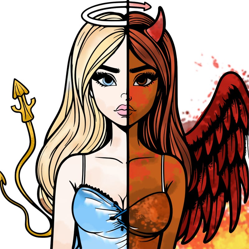 devil vs angel realistic girl