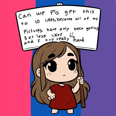 girl with blank sign