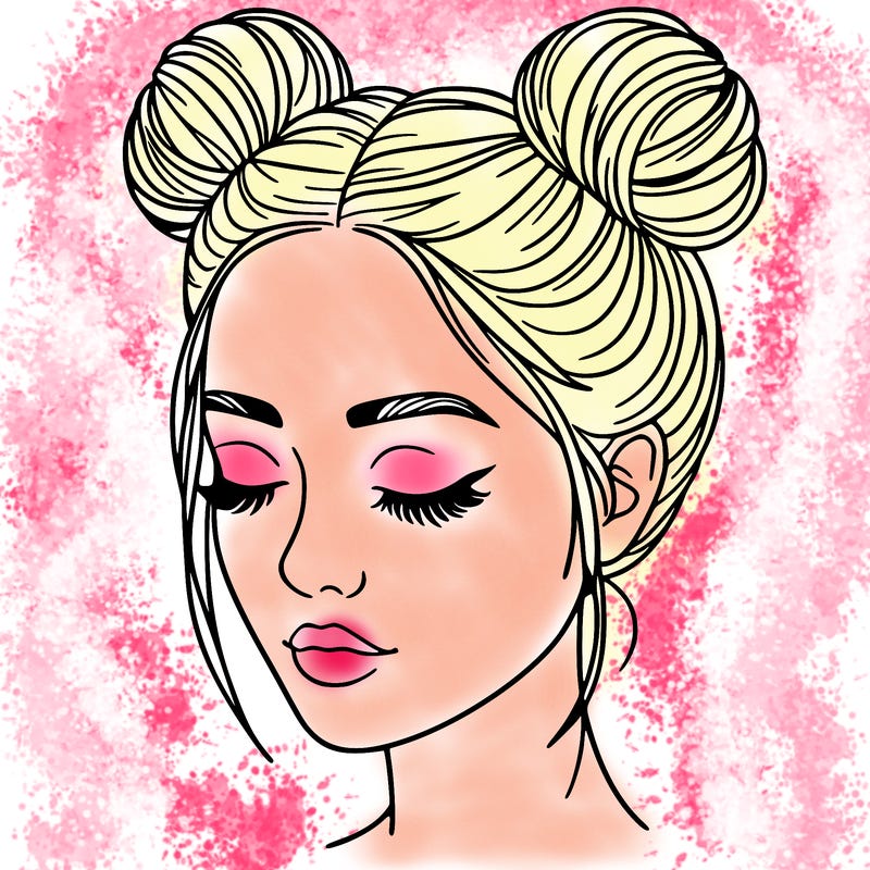 woman with hair buns