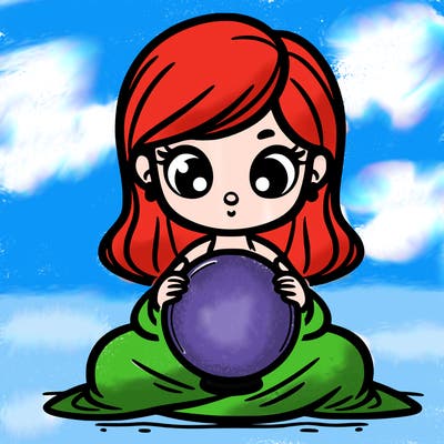 girl with a glowing orb