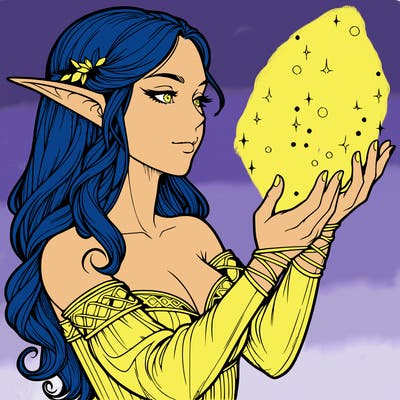 realistic elf girl doing magic