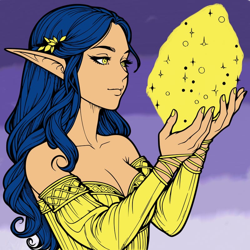 realistic elf girl doing magic