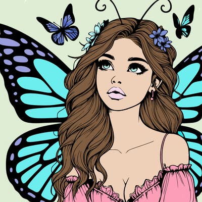 butterfly fairy realistic girl