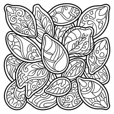 Introduce your toddler to the joys of coloring with this delightful pumpkin seeds template. Featuring large shapes and thick lines, it's perfect for developing fine motor skills and creative expression.