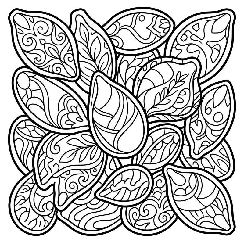 Introduce your toddler to the joys of coloring with this delightful pumpkin seeds template. Featuring large shapes and thick lines, it's perfect for developing fine motor skills and creative expression.
