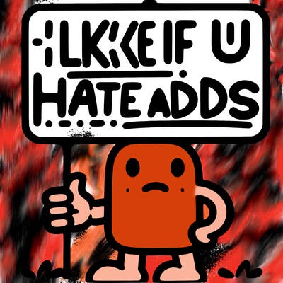 sign that says like if u hate adds