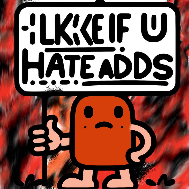 sign that says like if u hate adds