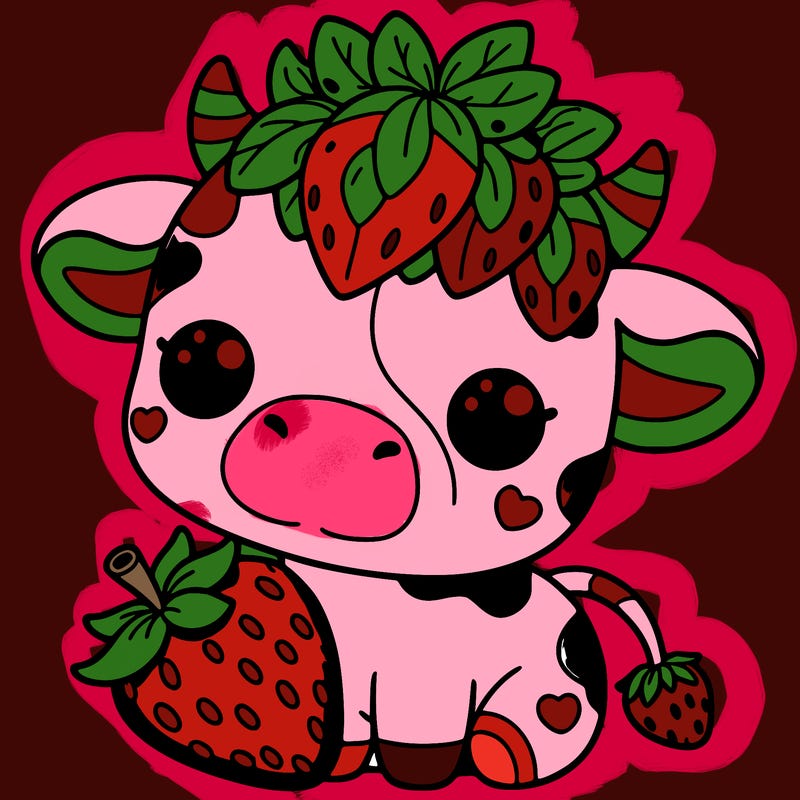 cute strawberry cow