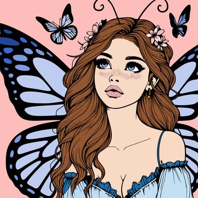 butterfly fairy realistic girl