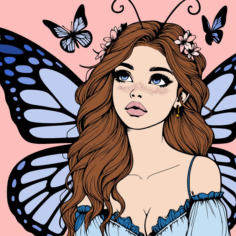 butterfly fairy realistic girl