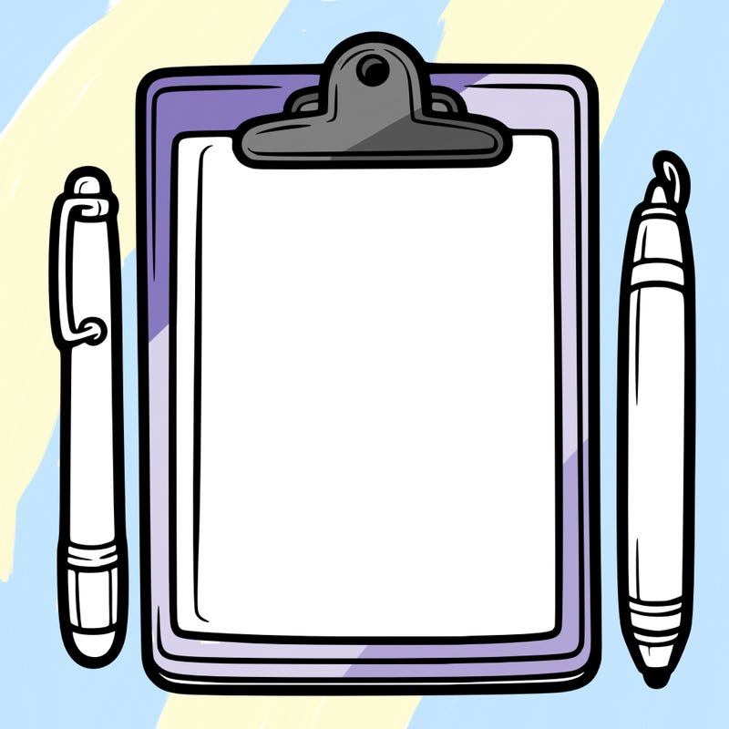 blank clip board with pen
