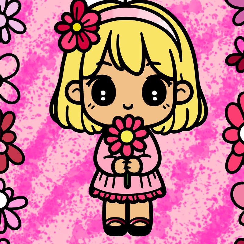 girl holding a flower