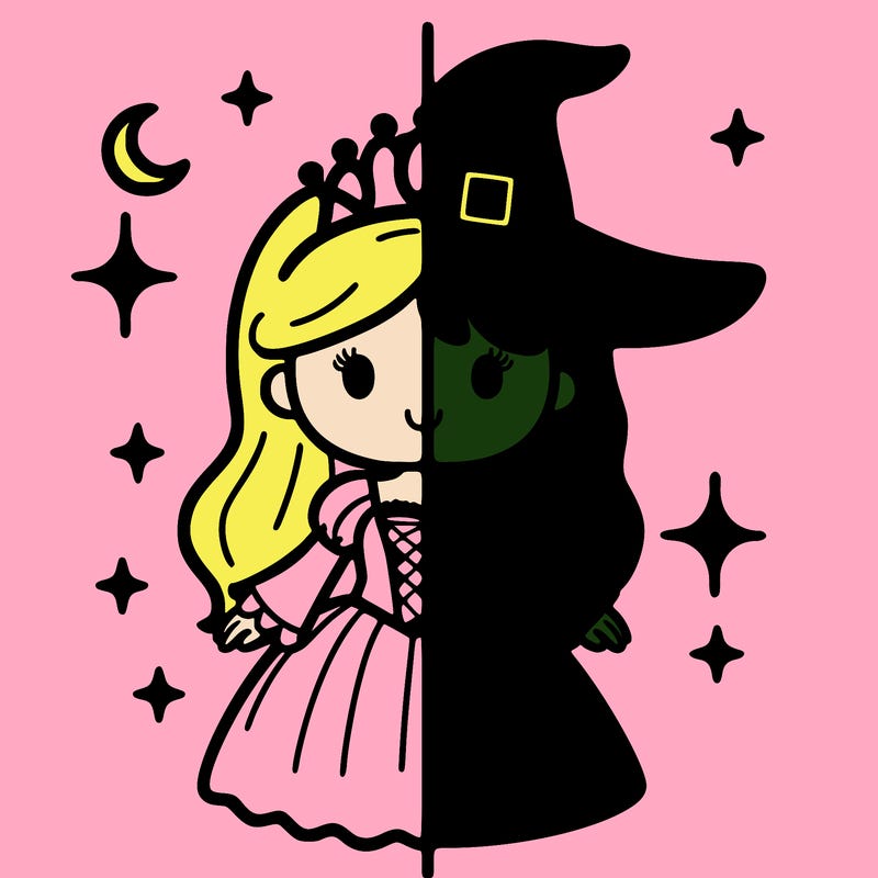 split princess and witch