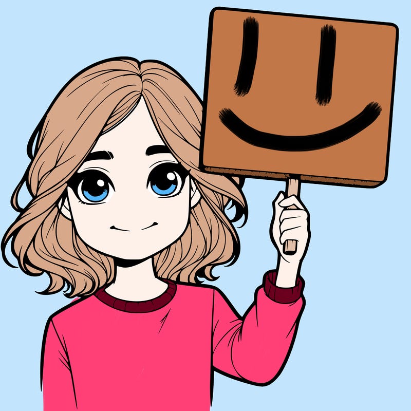 realistic girl holding up a sign