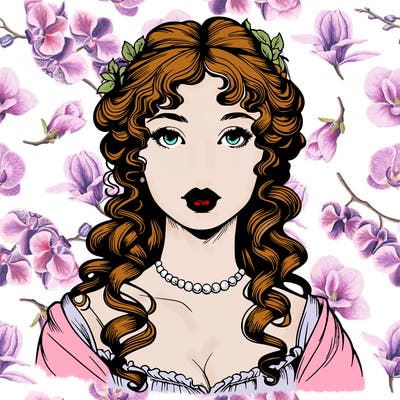 realistic regency era girl with lips