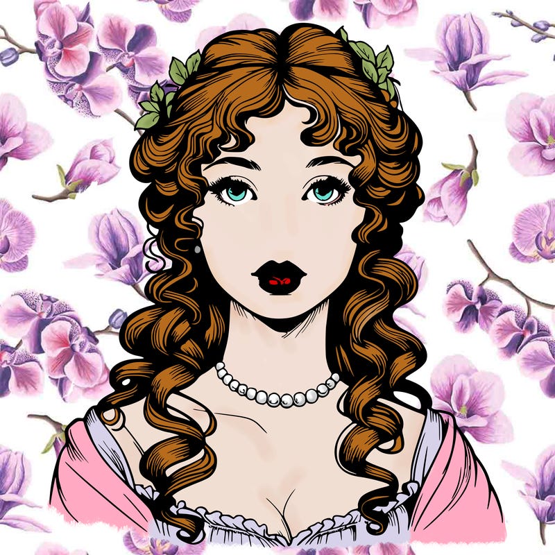 realistic regency era girl with lips