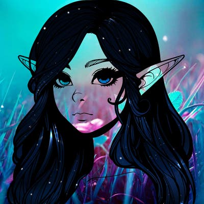 elf girl realistic dark fantasy