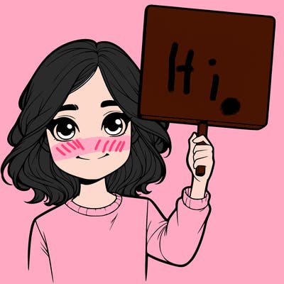 realistic girl holding up a sign