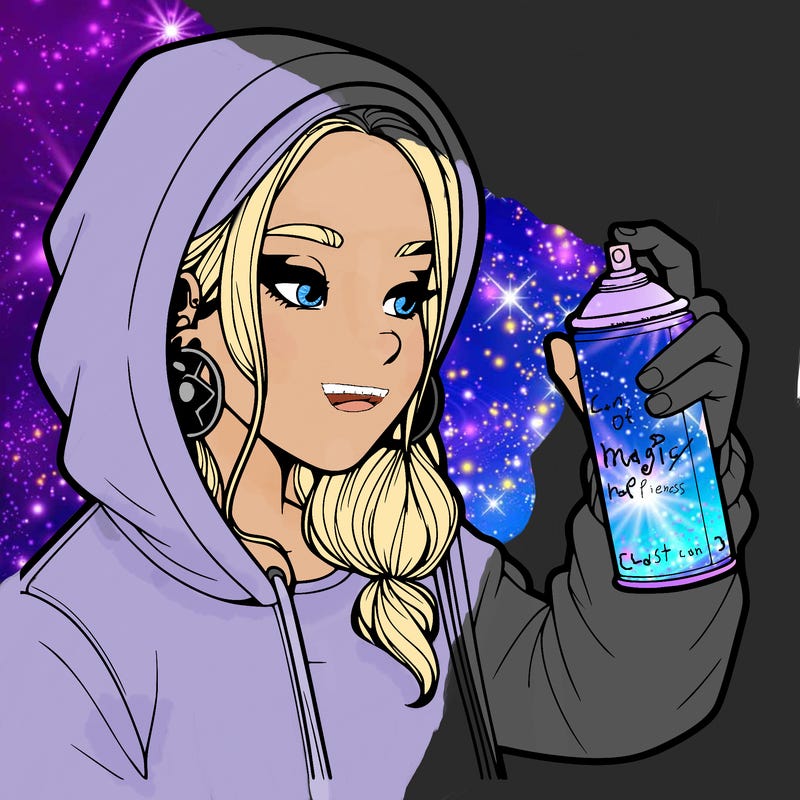 a realistic girl, spray painting