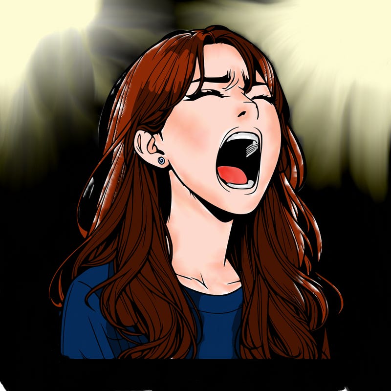 screaming realistic, girl