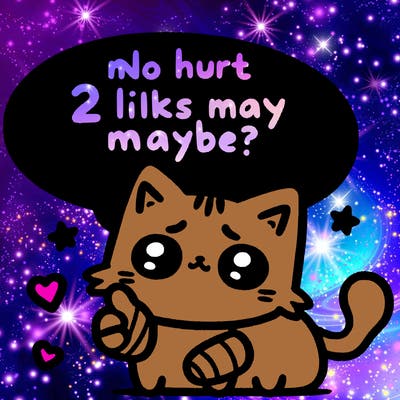 cute cat thats been hurt saiying 2 likes maybe