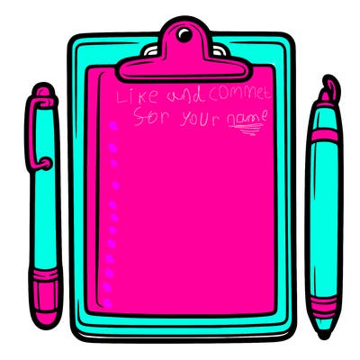 blank clip board with pen